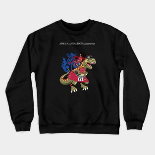 Clanosaurus Rex AMERICANNATIONALsaurus rex Plaid American National Scotland Ireland Family Tartan Crewneck Sweatshirt